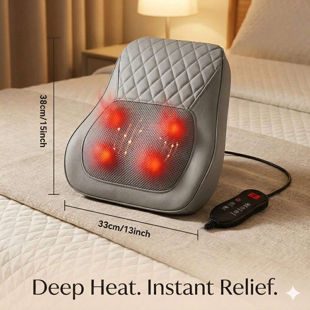 ZenAuraX Shiatsu Massage Pillow — Neck, Back & Shoulders