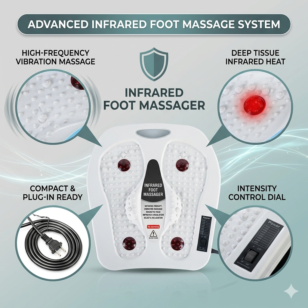 ZenAuraX FootRelief — Electric Foot Massager with Heat & Vibration