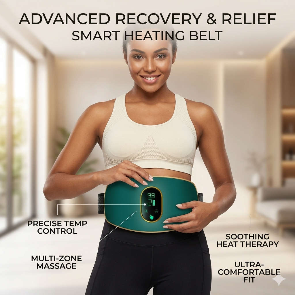 ZenAuraX AbdoRelief — Electric Massage Belt with Light Therapy